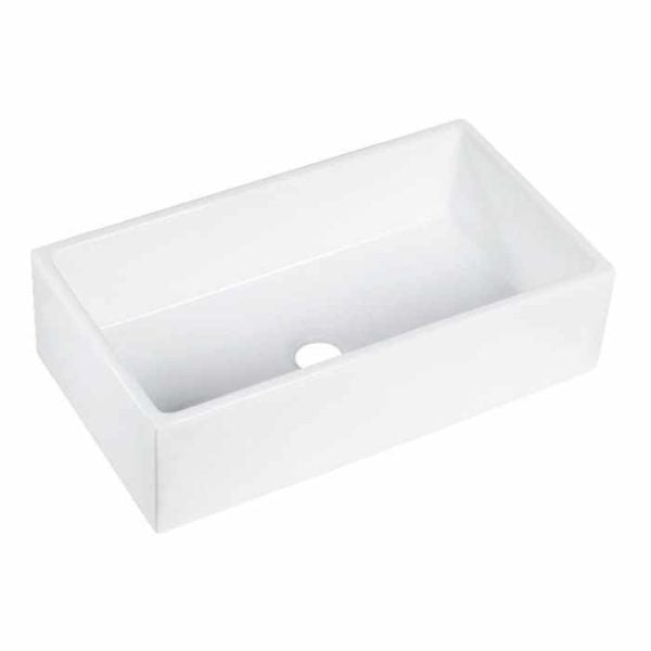 Oakland 36″ Single Bowl Porcelain Apron Farm Sink in White Model # KPF3620W-CB