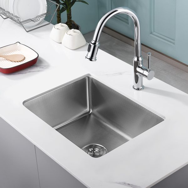 Oakland 18 Gauge 23″ Undermount Stainless Steel Single Bowl Small Radius (1-1/2") Kitchen Sink Model# KSU23189L