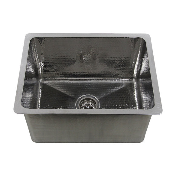 Nantucket Sinks - 23" Dual Mount Hand Hammered Stainless Steel 12" Deep Sink Model# KSSH2318-12
