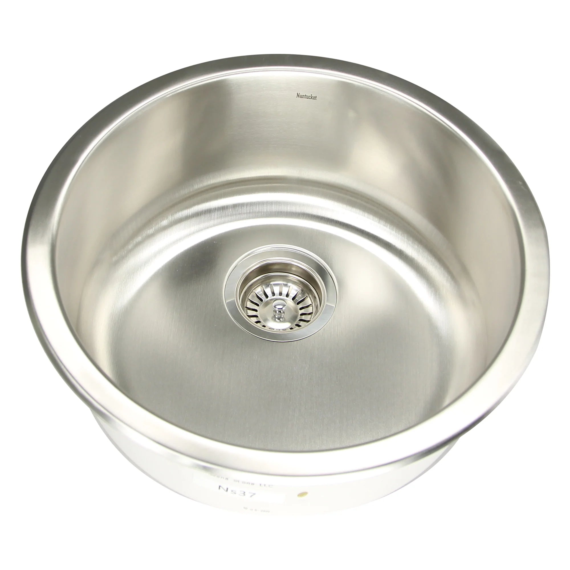 Nantucket Sinks - Round Undermount Stainless Steel Bar/Prep Sink, 18 Gauge Model# NS37