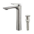 Oakland Single Handle Bathroom Sink Vessel Faucet with Pop Up Drain in Brushed Nickel Model# KSB1102BN
