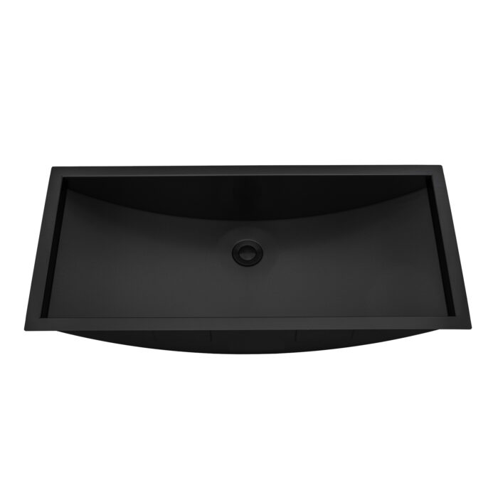 Ariaso Ruvati 30" x 14" Gunmetal Black Stainless Steel Rectangular Bathroom Sink Undermount – Model# RVH6120BL