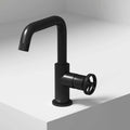 VIGO - Cass Single Hole Bathroom Faucet with Knurled Wheel Handle In Matte Black Model# VG01047MB