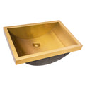 Ariaso Ruvati 20" x 14" Semi-Recessed Drop-in Topmount Brushed Gold Rectangular Bathroom Sink – Model# RVH6211GG