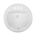 Oakland 19″ Round Drop-In Top Mount Ceramic Bathroom Sink with Overflow Drain – Model# LVT1919W