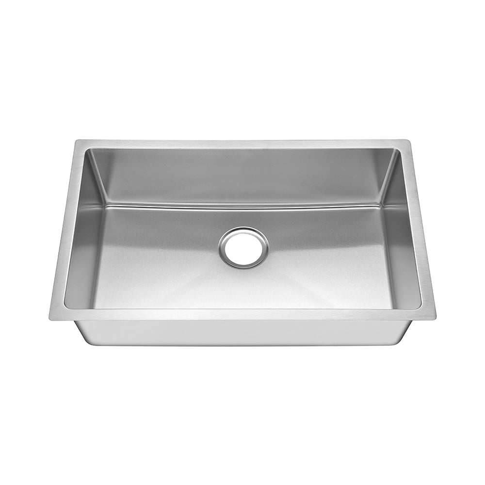 30″ Fabricated Undermount Single Bowl Stainless Steel Kitchen Sink-Model # KSH30189L