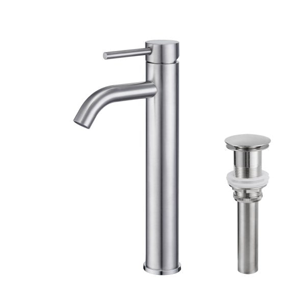 Oakland Single Handle Bathroom Sink Vessel Faucet with Pop Up Drain in Brushed Nickel Model# KSB1119BN