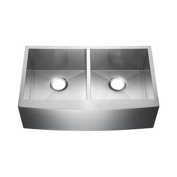 Oakland 33″ Zero Radius, Farmhouse 16 Gauge Stainless Steel Double Bowl Kitchen Sink Model# KSF332010D