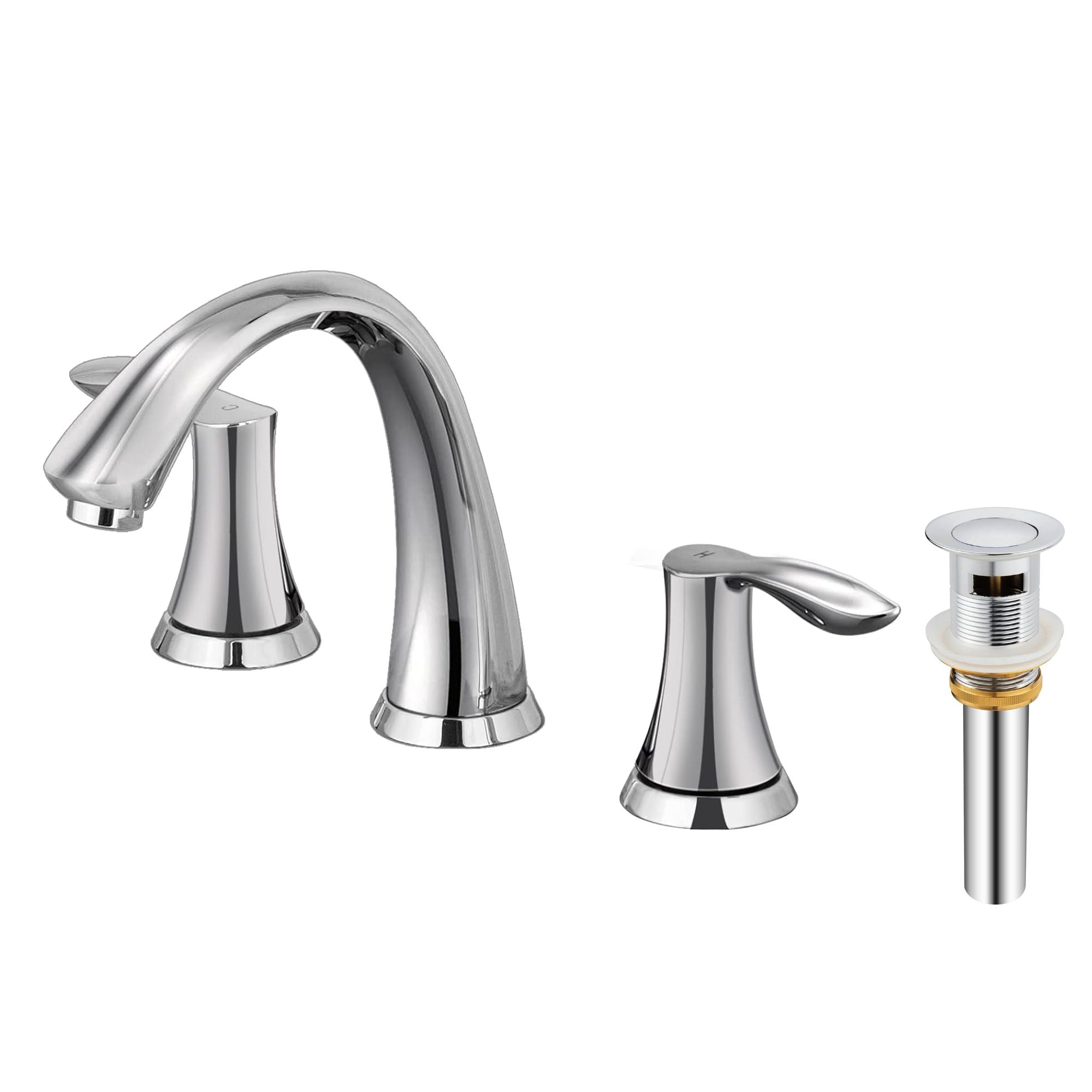 Oakland Wide Spread Bathroom Sink Faucet with Pop Up Drain in Chrome Model# KSB8232C