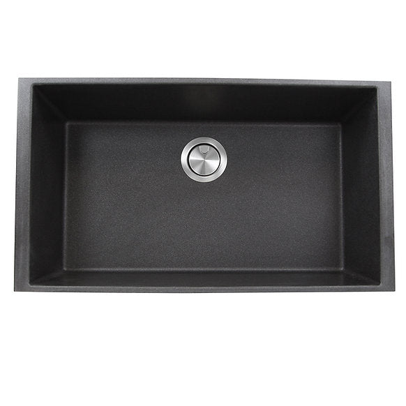 Nantucket Sinks -33" Undermount Granite Composite Sink In Black Model# PR3320-BL-UM