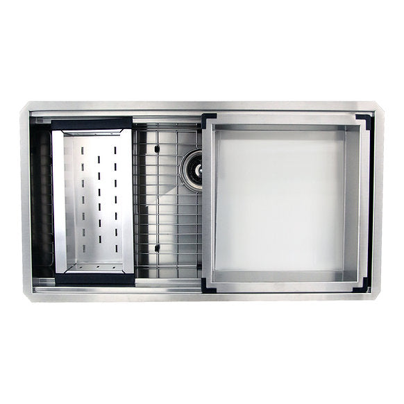 Nantucket Sinks - 36" Pro Series Workstation Undermount Stainless Steel Kitchen Sink Model#   ZR-PS-3620-16