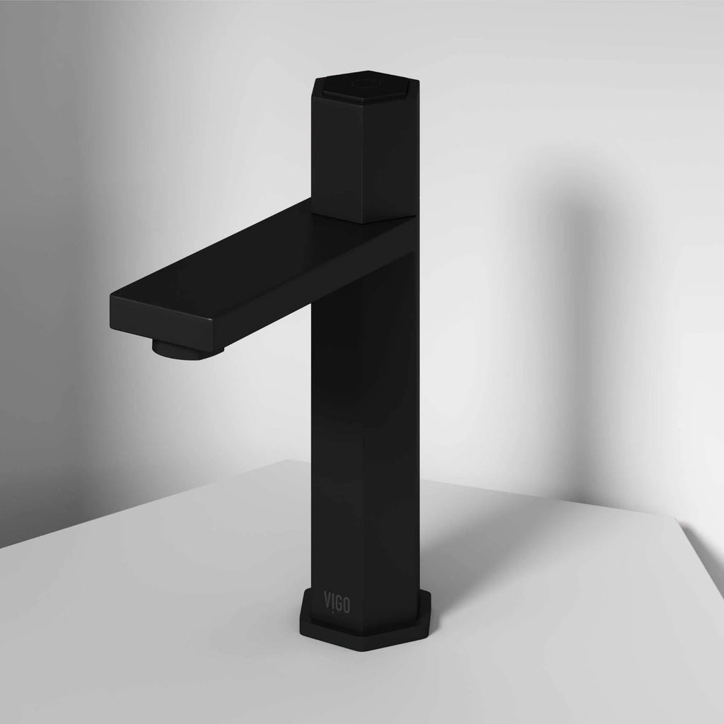 VIGO - Hart Nova Single Hole Bathroom Faucet In Matte Black Model# VG01053MB