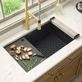 epiStage Model: RVG2306BK Ruvati 33-inch Undermount Workstation Granite Composite Quartz Kitchen Sink Matte Black – RVG2306BK