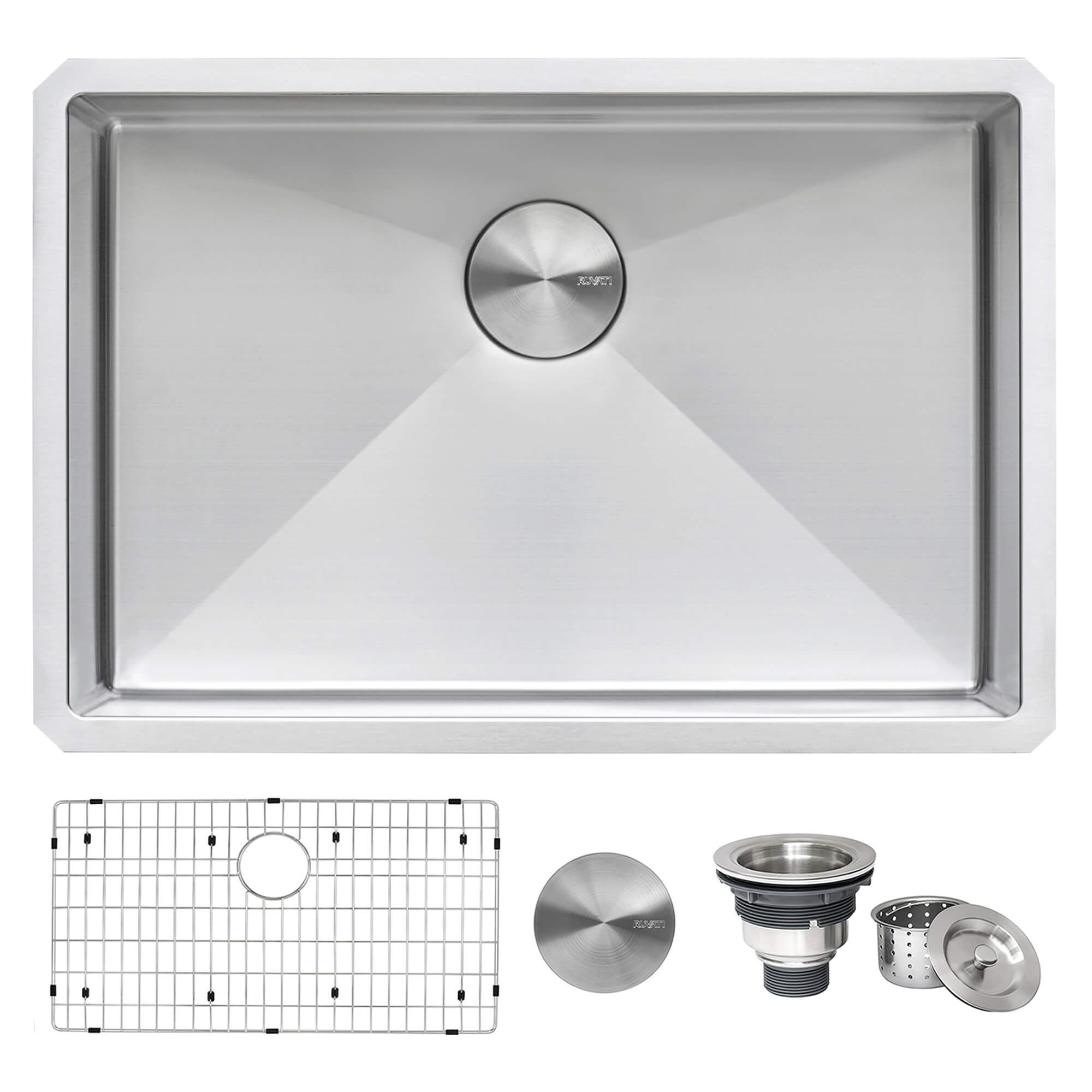 Gravena Model: RVH7250 Ruvati 28-inch Undermount 16 Gauge Stainless Steel Kitchen Sink Rounded Corners Single Bowl – Model# RVH7250
