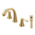 Oakland Wide Spread Bathroom Sink Faucet with Pop Up Drain in Satin Gold Model# KSB8232SG