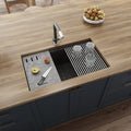epiStage Model: RVG2302ES Ruvati 33-inch Granite Composite Quartz Undermount Workstation Kitchen Sink Coffee Brown – RVG2302ES