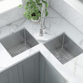 Gravena Ruvati Corner Butterfly Undermount Kitchen Sink 16 Gauge 44″ Double Bowl – Model # RVH8400