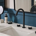 Athena Model: RVF5232MB Ruvati Athena Two Handle Stone Marble Inlay Grooved Widespread Bathroom Faucet in Matte Black- RVF5232MB