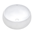 Vista Ruvati 16" Bathroom Vessel Sink Round White Above Counter Circular Porcelain Ceramic – Model# RVB0316