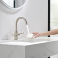 Oakland Two Handle Bathroom Sink Faucet with Pop Up Drain in Brushed Nickel – Model # KSB1217BN