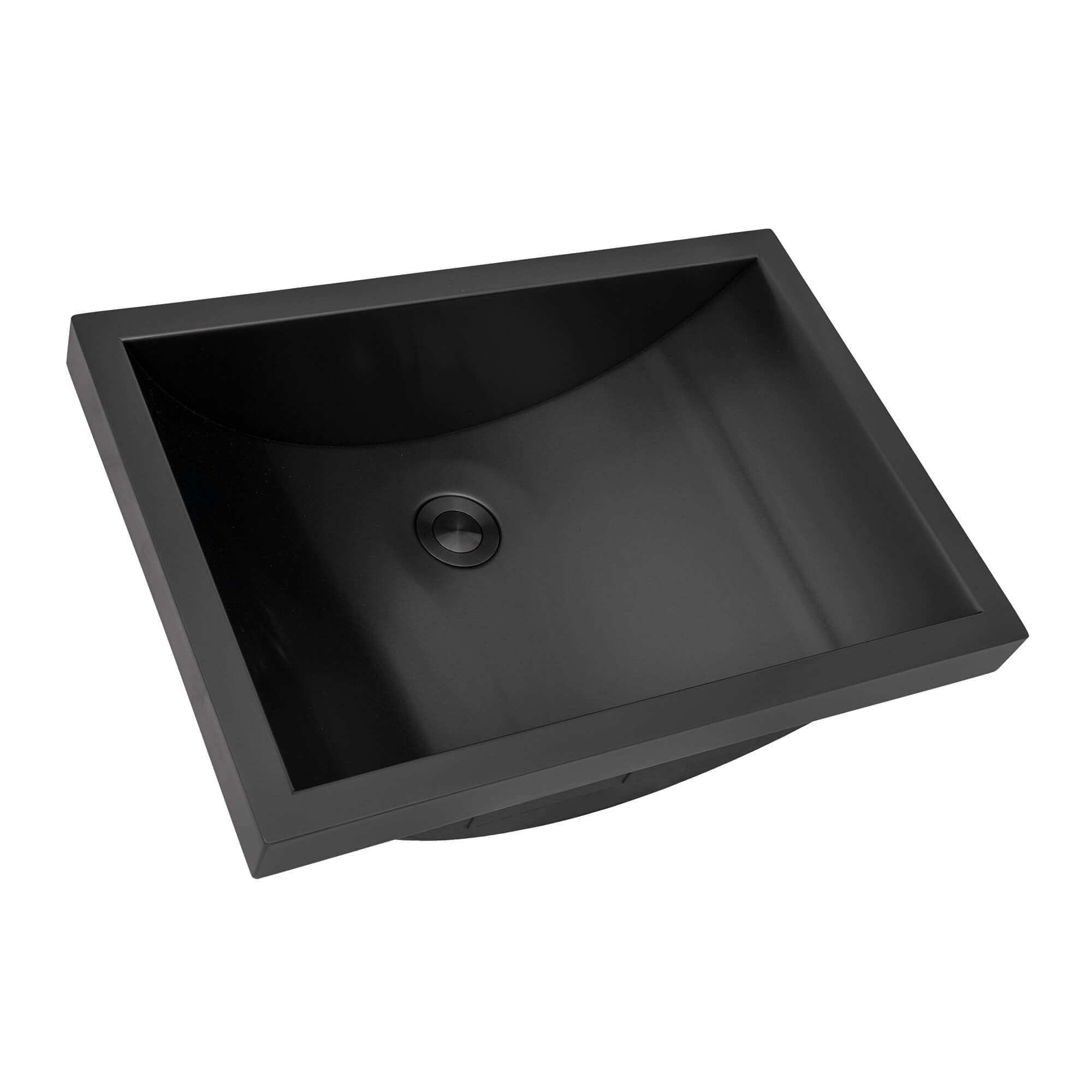 Ariaso Ruvati 20" x 14" Semi-Recessed Drop-in Top Mount Gunmetal Black Stainless Steel Rectangular Bathroom Sink – Model# RVH6211BL
