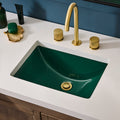 Krona Model: RVB0718EG Ruvati 16 x 11-3/4 inch Undermount Bathroom Vanity Sink Emerald Green Rectangular Porcelain Ceramic with Overflow – RVB0718EG