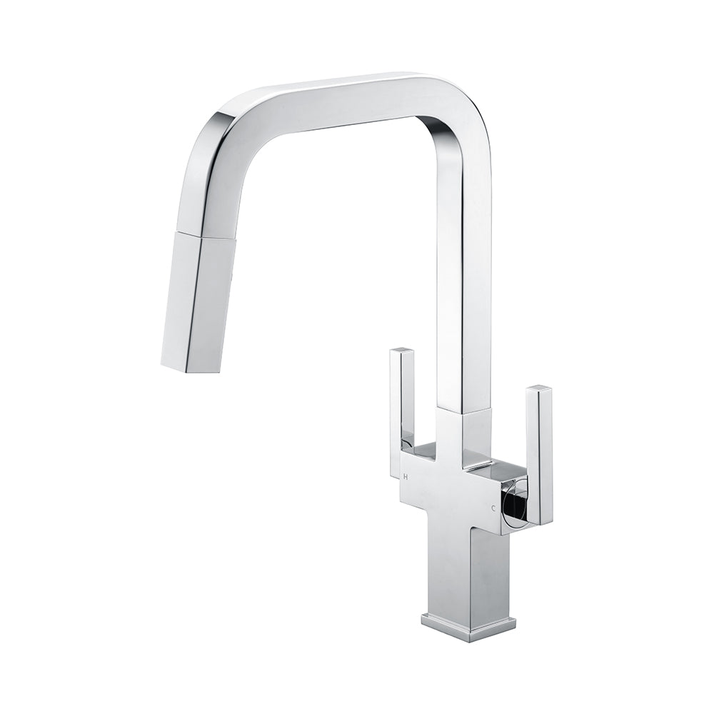Two Handles 1 Hole High-Arc Kitchen Faucet in Chrome Model# KSK1219C