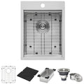 Merino Ruvati 15" x 20" Marine Grade T-316 Workstation Top Mount RV Boat Outdoor Sink Stainless Steel – Model# RVQ5210