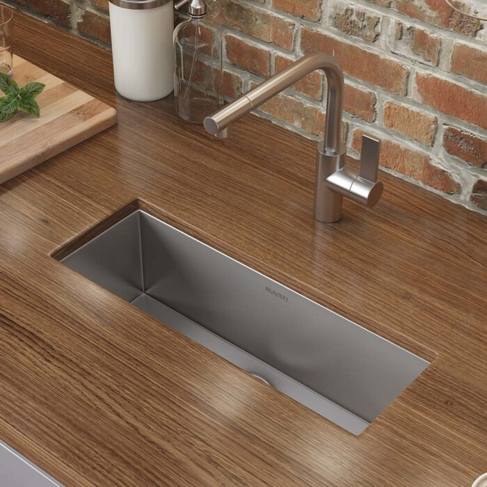 Nesta Ruvati 23″ x 8″ Bar Prep Sink Narrow Trough Undermount 16 Gauge Stainless Steel Single Bowl – Model# RVH7120
