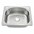 Oakland 25″ D-shape Drop-In Top Mount Stainless Steel Single Bowl 2 Hole Kitchen Sink Model# KST25229B-2