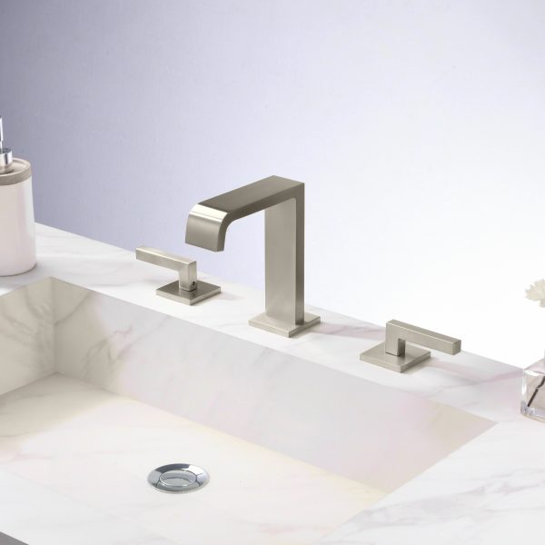 Oakland Double Handle 6-8″ Widespread Bathroom Sink Faucet with Pop Up Drain – Model# KSB8233BN
