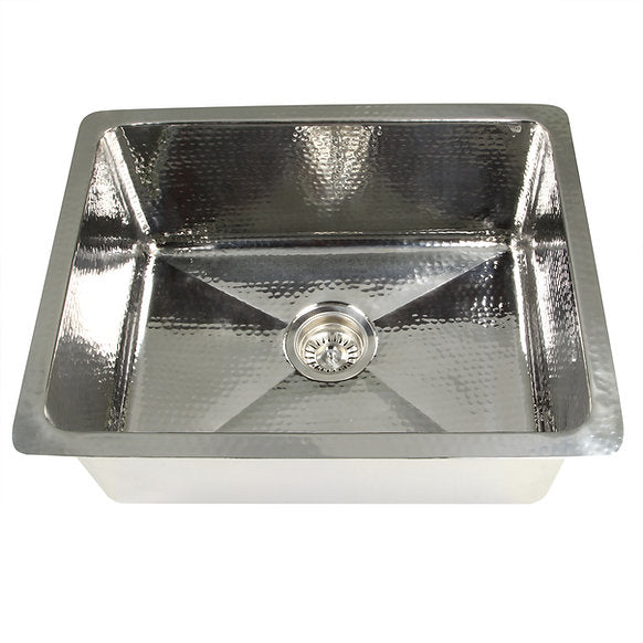 Nantucket Sinks - 23" Stainless Steel Hammered Rectangle Kitchen Sink Model# KSSH2318-9
