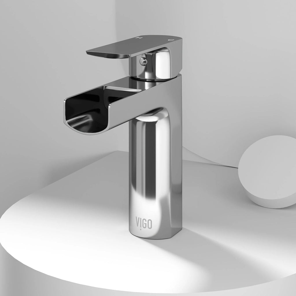 VIGO - Amada Single Hole Open Spout Bathroom Faucet&nbsp;In Chrome Finish Model# VG01042CH