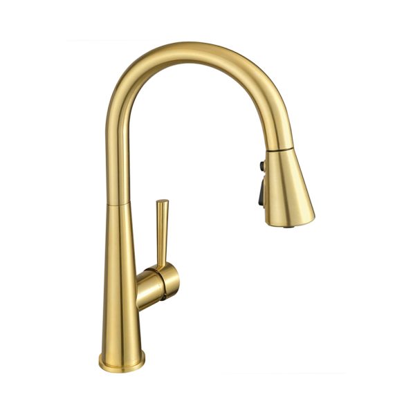 Single Handle Pull-Down 1 Hole Kitchen Faucet in Satin Gold Model# KSK1123SG