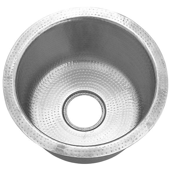 Nantucket Sinks -15" Hand Hammered Round Stainless Steel Bar/Prep Sink Model# RS15-SSMF