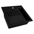 epiCube Model: RVG1620BK Ruvati 20-inch epiCube Granite Composite Quartz Workstation Matte Black Drop-in Topmount Wet Bar Prep Sink – RVG1620BK