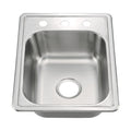 Oakland 17"x22" Drop-In Top Mount Stainless Steel Single Bowl Bar/Prep Sink with 3 Holes Model# KST17228-3