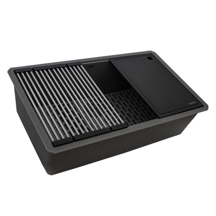 epiStage Model: RVG2306UG Ruvati 33-inch Undermount Workstation Granite Composite Quartz Kitchen Sink Urban Gray – RVG2306UG