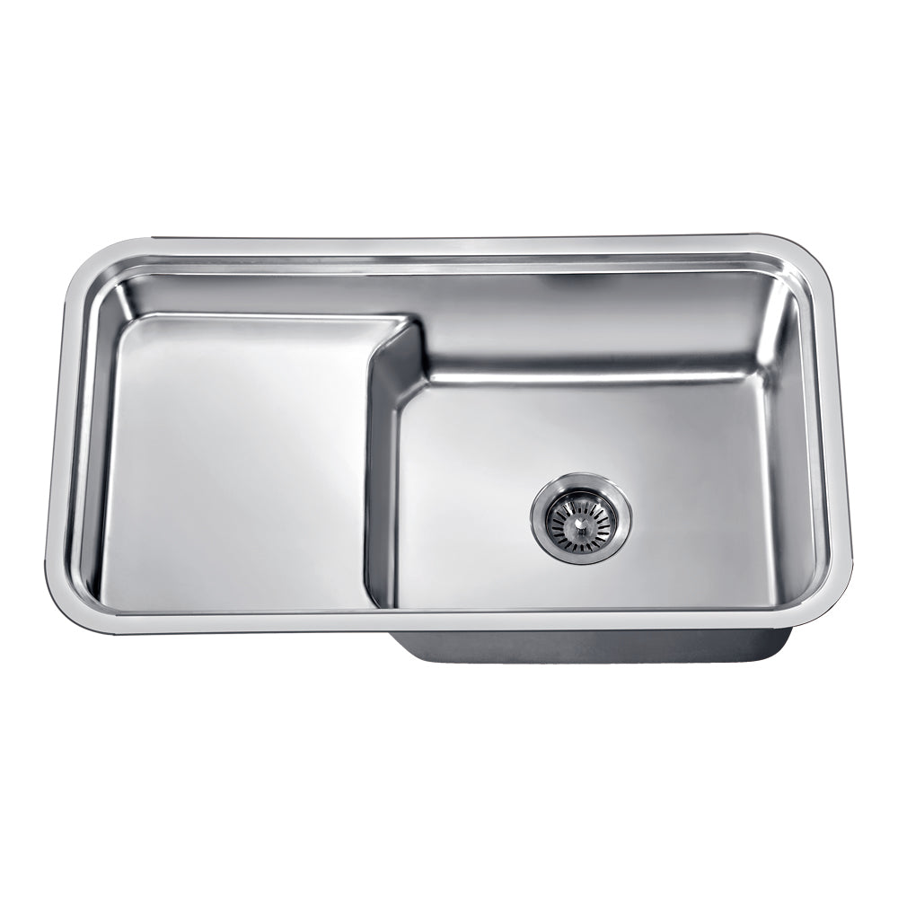 Dawn 33" Stainless Steel Undermount Single Bowl Kitchen Sink With A Stepped Basin Model# DSU3018