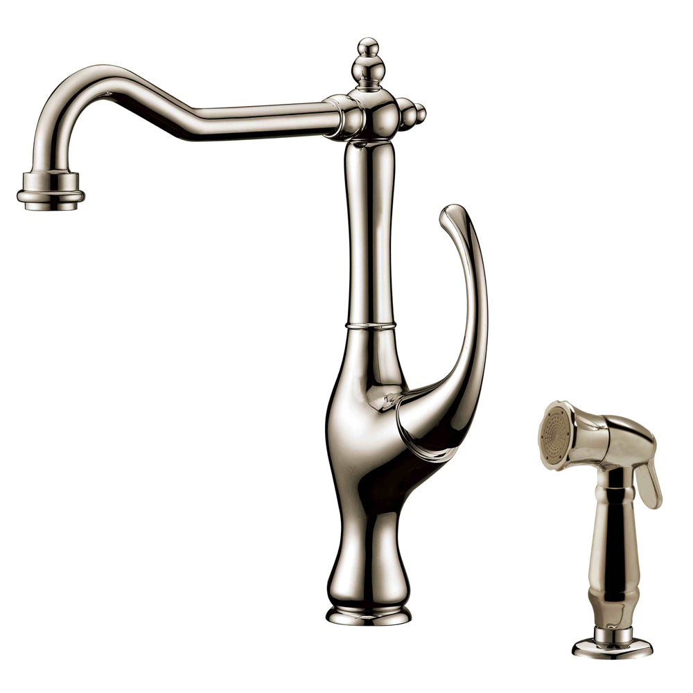 Dawn Single-Lever Kitchen Faucet with Side Spray In Brushed Nickel Model# AB08 3155BN