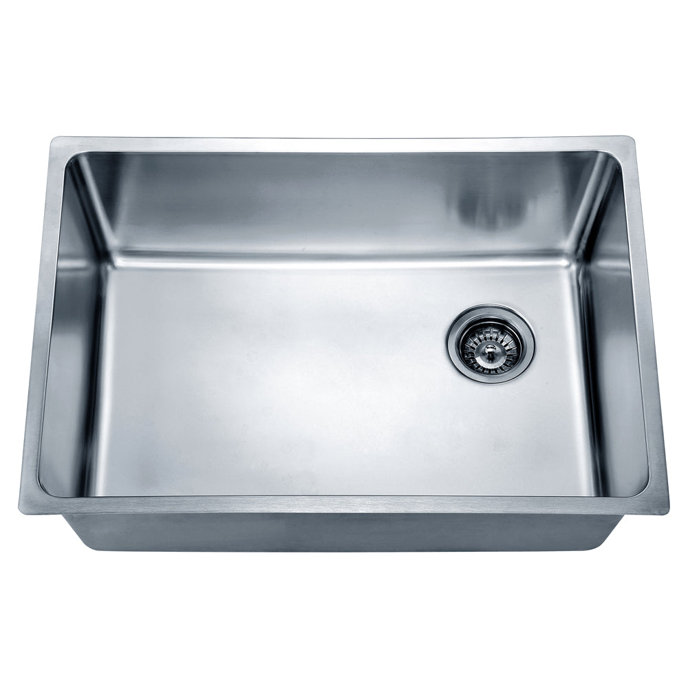 Dawn 27" Undermount Single Bowl Small Radius Stainless Steel Kitchen Sink In 16 Gauge With Corner Drain Model# DSU2517