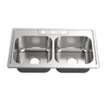 Oakland 33″ Drop-In Top Mount Stainless Steel 50/50 Double Bowl Kitchen Sink 3 Hole Model# KST332288B-3
