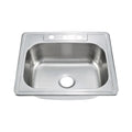 Oakland 25″x22″x6″ Drop-In Top Mount Stainless Steel Single 3 Hole Bowl Kitchen Sink Model# KST25226B-3