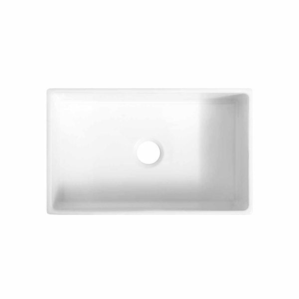 Oakland 30"X18"' Single Bowl Porcelain Apron Farm Sink in White Model # KPF3018W-CB