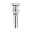 Oakland Bathroom Sink Drain Push Style Pop-Up Less Overflow in Chrome Finish Model# KSPOP-02