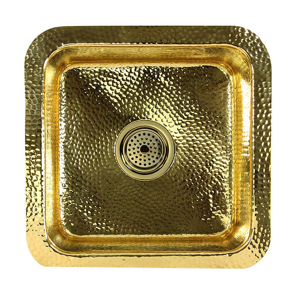 Nantucket Sink Hammered Brass Square Undermount Bar Sink Model# SQRB-7