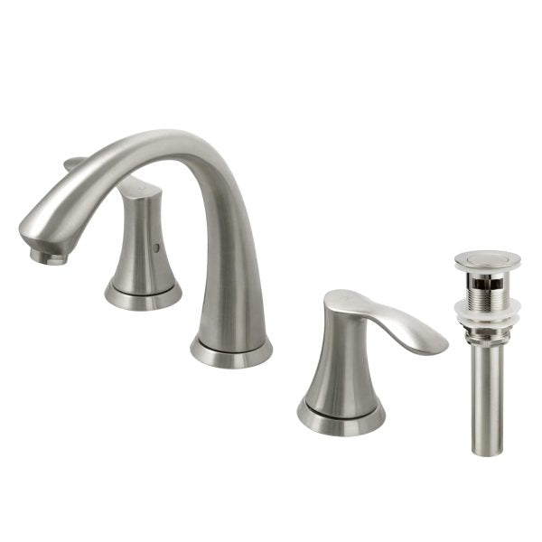 Oakland Wide Spread Bathroom Sink Faucet with Pop Up Drain in Brushed Nickel Model# KSB8232BN