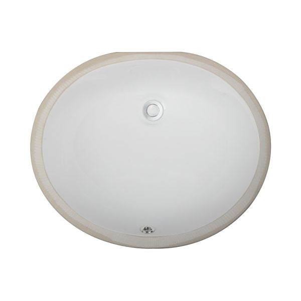 Oakland 17″ x 14″ White Oval Undermount Ceramic Bathroom Sink with Overflow Drain – Model# LVU1714W