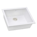 epiGranite Model: RVG2023WH Ruvati 23 x 17 inch Granite Composite Quartz Undermount Single Bowl Wet Bar Prep Sink – Arctic White Matte – RVG2023WH
