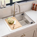 Ruvati 28 x 22 inch Drop-in Topmount Workstation Kitchen Sink 16 Gauge Stainless Steel Single Bowl – RVM5228